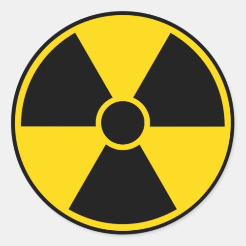 Radiation Hazard Sign Classic Round Sticker