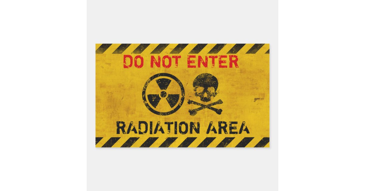 Radiation Hazard Sign Rectangular Sticker Zazzle