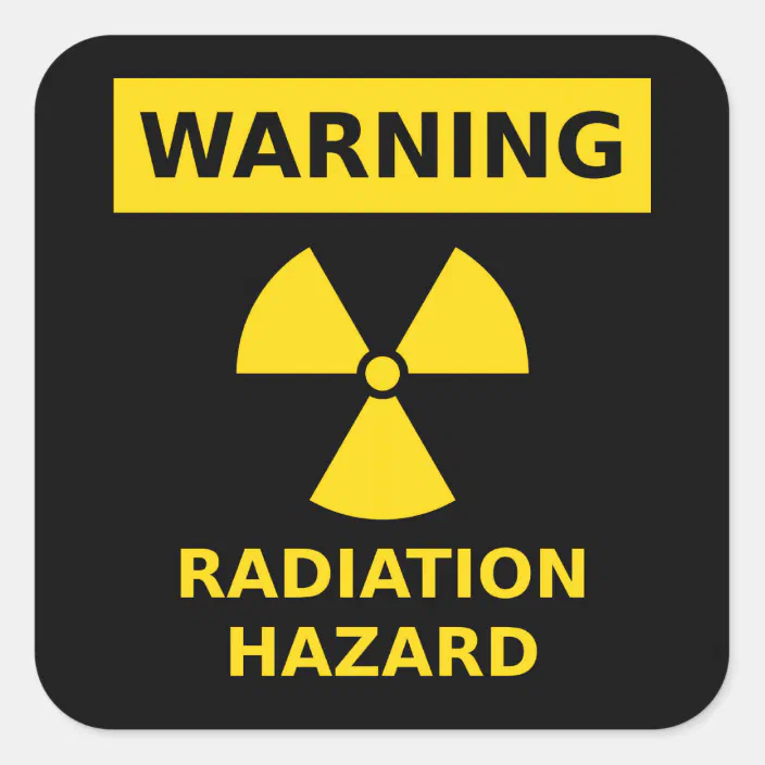 6-2" x 2" Nuclear Radiation sign decal warning symbol bio hazard stick