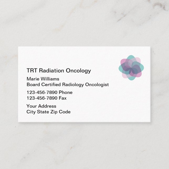 Radiation Oncology Oncologist Business Cards (Front)