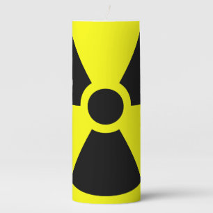 Radiation Sign Pillar Candle,Yellow/Black Candle