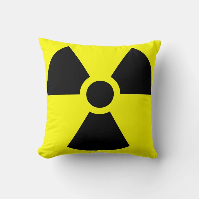 Radiation Sign Throw Pillow (Front)