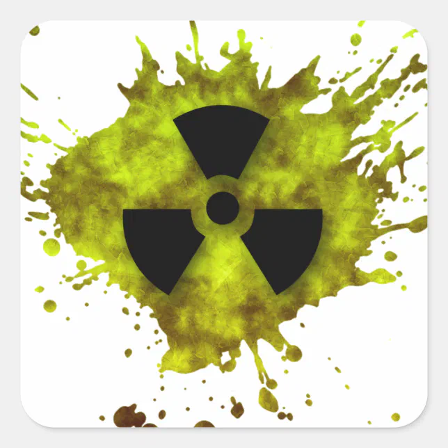 Radioactive Splat Radiation Splat - Radioactive Waste Square Sticker | Zazzle