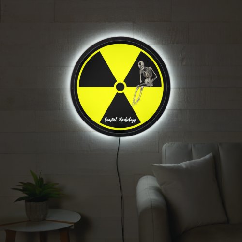 Radiation Symbol and Skeleton LED Sign