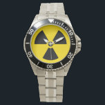 Radiation symbol watch<br><div class="desc">Watch featuring the classic yellow and black radiation warning symbol.</div>