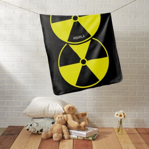 Radiation Symbols on Black Baby Blanket