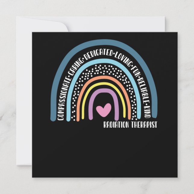 Radiation Therapist Compassionate Caring Dedicated Invitation (Front)