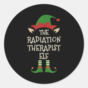 Radiation Therapist Elf Family Christmas Matching Classic Round Sticker
