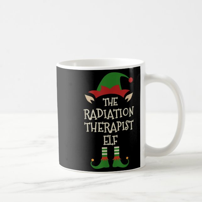 Radiation Therapist Elf Family Christmas Matching  Coffee Mug (Right)