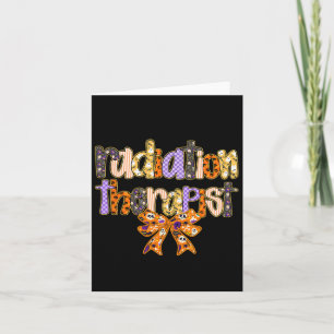Radiation Therapist Halloween Coquette Pumpkin Rad Card