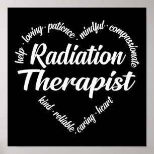 Radiation Therapist Heart Word Cloud Poster
