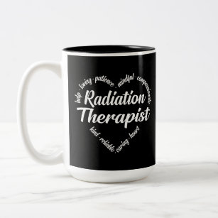 Radiation Therapist Heart Word Cloud Two-Tone Coffee Mug