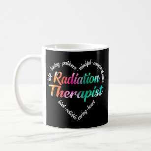 Radiation Therapist Heart Word Cloud Watercolor Coffee Mug