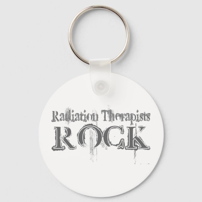 Radiation Therapists Rock Keychain (Front)