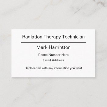 Radiation Therapy Medical Design Business Card by Luckyturtle at Zazzle