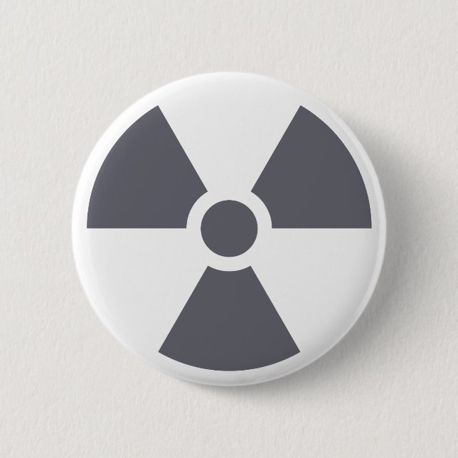 Radiation Trefoil Sign Symbol Warning Sign Symbol Button (Front)