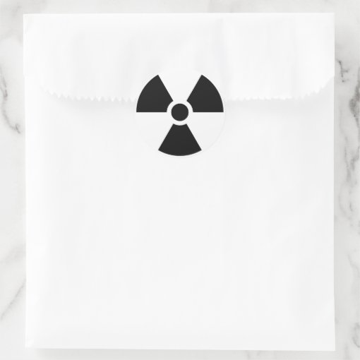 Radiation Trefoil Sign Symbol Warning Sign Symbol Classic Round Sticker