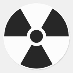 Radiation Trefoil Sign Symbol Warning Sign Symbol Classic Round Sticker