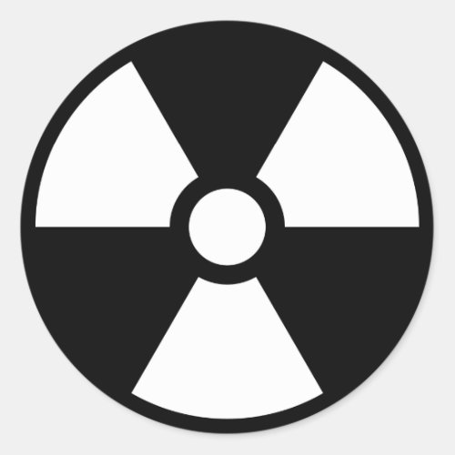 Radiation Trefoil Sign Symbol Warning Sign Symbol Classic Round Sticker