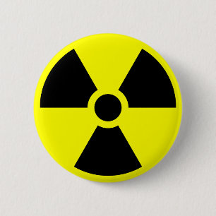 Radiation Trefoil Symbol Button
