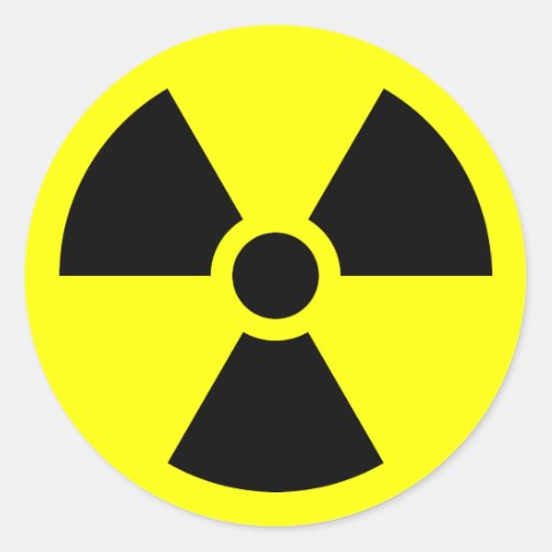 Radiation Trefoil Symbol Classic Round Sticker