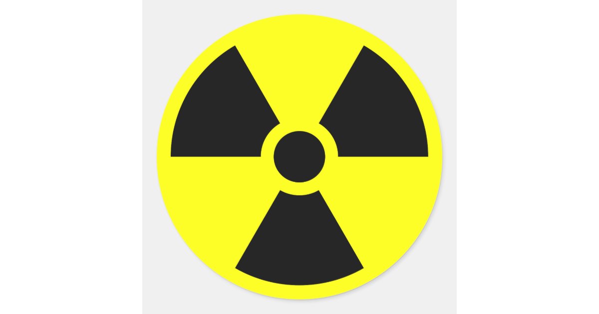 radiation trefoil symbol classic round sticker zazzle com small christmas buttons