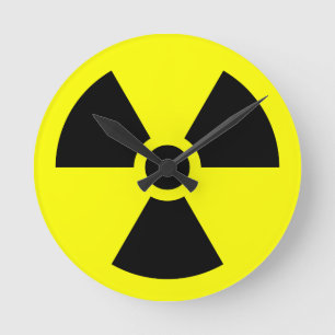 Radiation Trefoil Symbol Round Clock
