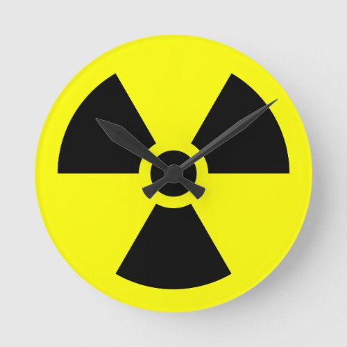Radiation Trefoil Symbol Round Clock