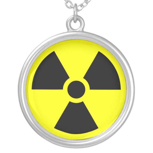 Radiation Trefoil Symbol Silver Plated Necklace (Front)
