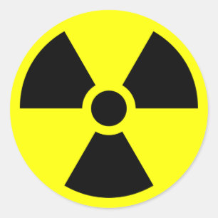 RADIATION WARNING CLASSIC ROUND STICKER