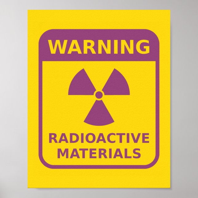 Radiation Warning Sign Poster (Front)