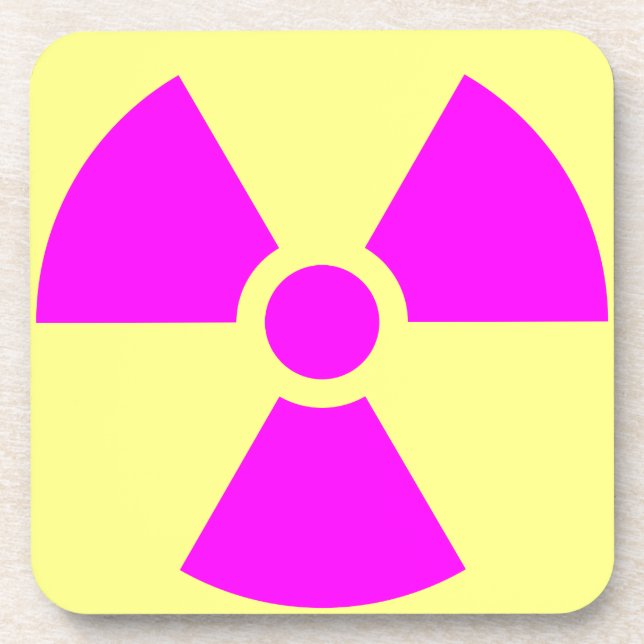 Radiation Warning Symbol Beverage Coaster (Front)