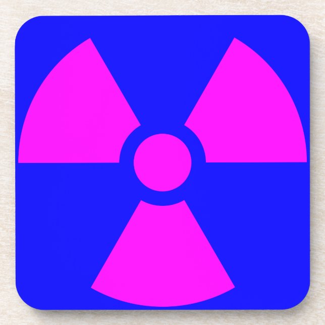 Radiation Warning Symbol Beverage Coaster (Front)
