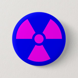 Radiation Warning Symbol Button