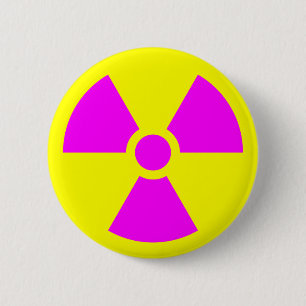 Radiation Warning Symbol Button
