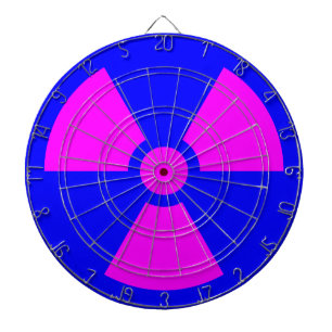 Radiation Warning Symbol Dartboard With Darts