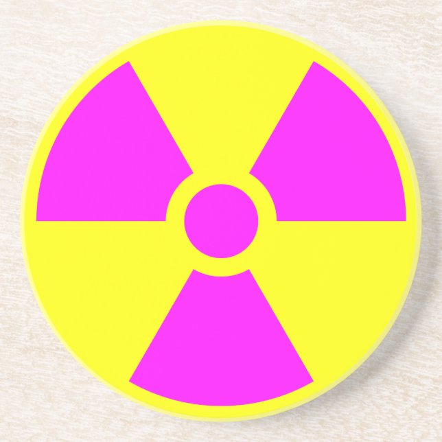 Radiation Warning Symbol Drink Coaster (Front)