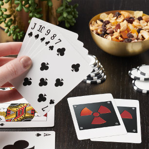 Radiation Warning Symbol Industrial Metal Sign Poker Cards