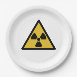 Radiation Warning Symbol (Radioactive Danger) Paper Plates