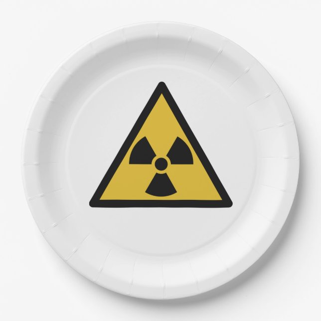 Radiation Warning Symbol (Radioactive Danger) Paper Plates (Front)