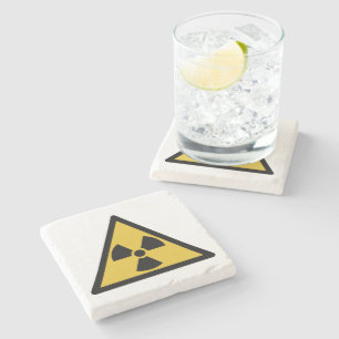Radiation Warning Symbol (Radioactive Danger) Stone Coaster