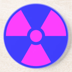 Radiation Warning Symbol Sandstone Coaster