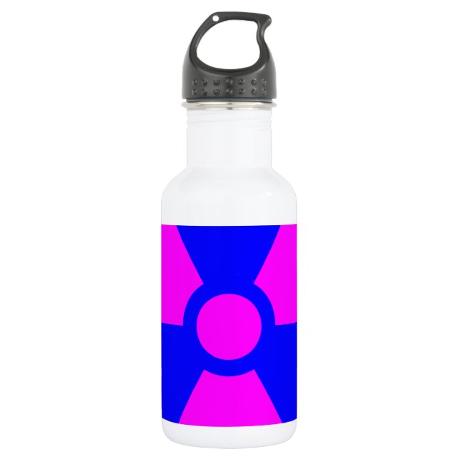 Radiation Warning Symbol Water Bottle (Front)