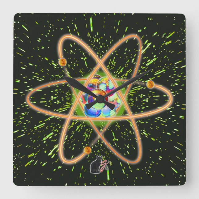 Radical Atomic Square Wall Clock (Front)