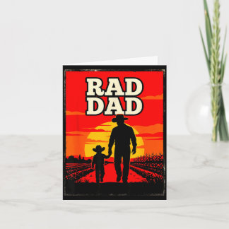 Radical dad father and son farmer western sunset card