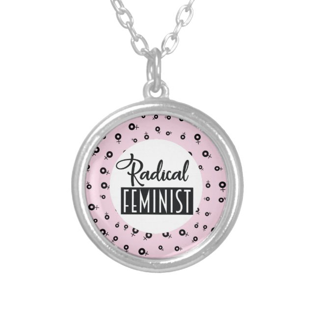 Radical Feminist Silver Plated Necklace (Front)