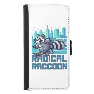 Radical Raccoon Urban Skateboarder Samsung Galaxy S5 Wallet Case