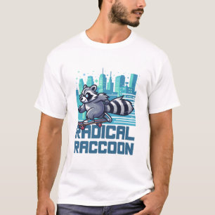 Radical Raccoon Urban Skateboarder T-Shirt