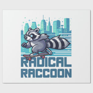 Radical Raccoon Urban Skateboarder Wrapping Paper