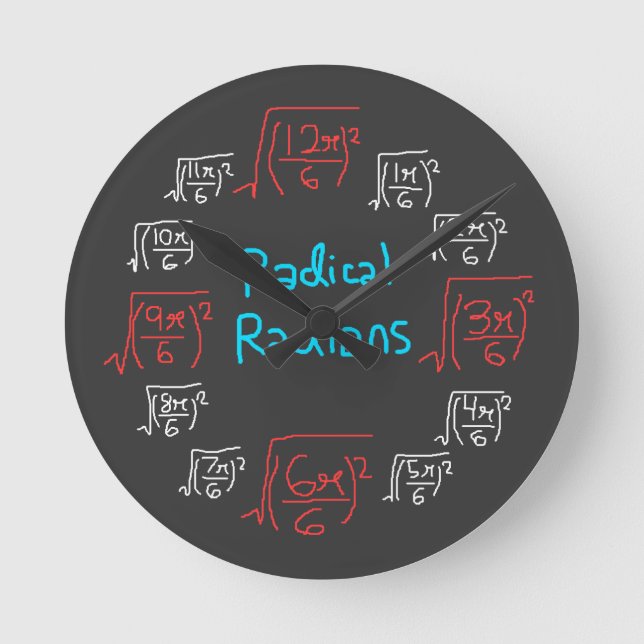 Radical Radians Round Clock (Front)